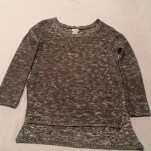 Army green and white sweater